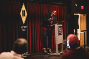 Reginald Dwayne Betts reads with his